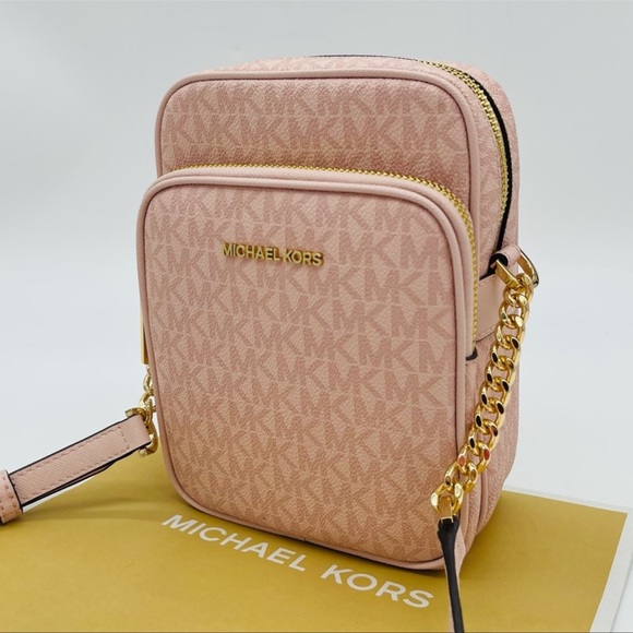 Michael Kors Handbags - Michael Kors Medium NS Chain Xbody Bag Leather Rose Pink